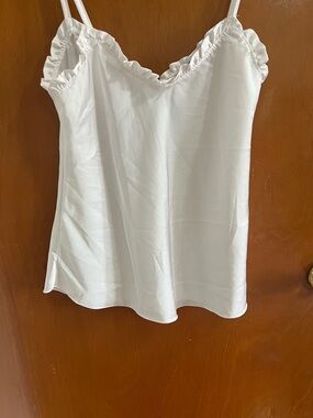 Delicate White Ruffled Strappy Cami for Women